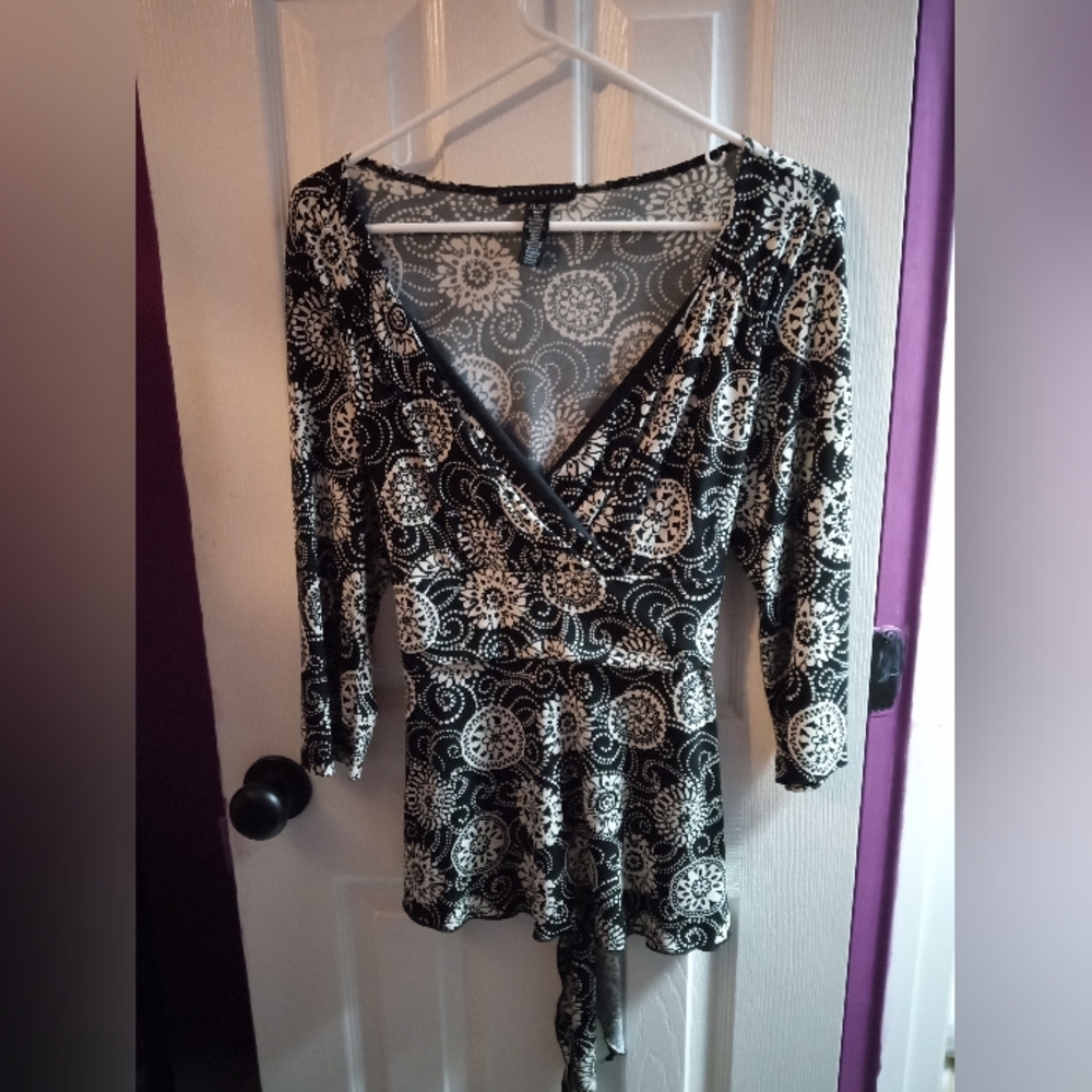 Plus size 3/4 sleeve blouse